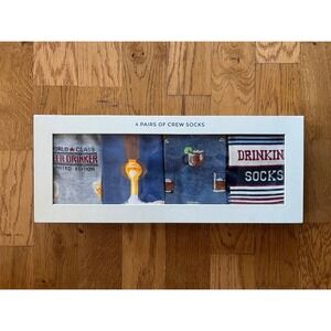 Original Penguin 4 Pairs Crew Socks Beer Brewery Limited Edition Men's Gift OS